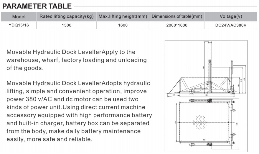 Hydraulic Dock Leveller YDQ - Car Lift